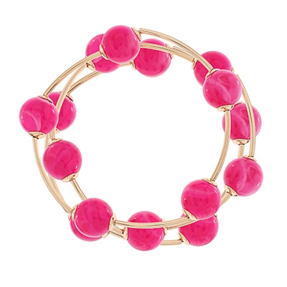 3 Row Acrylic Ball & Bar Station Bracelet - Picture 4 of 11